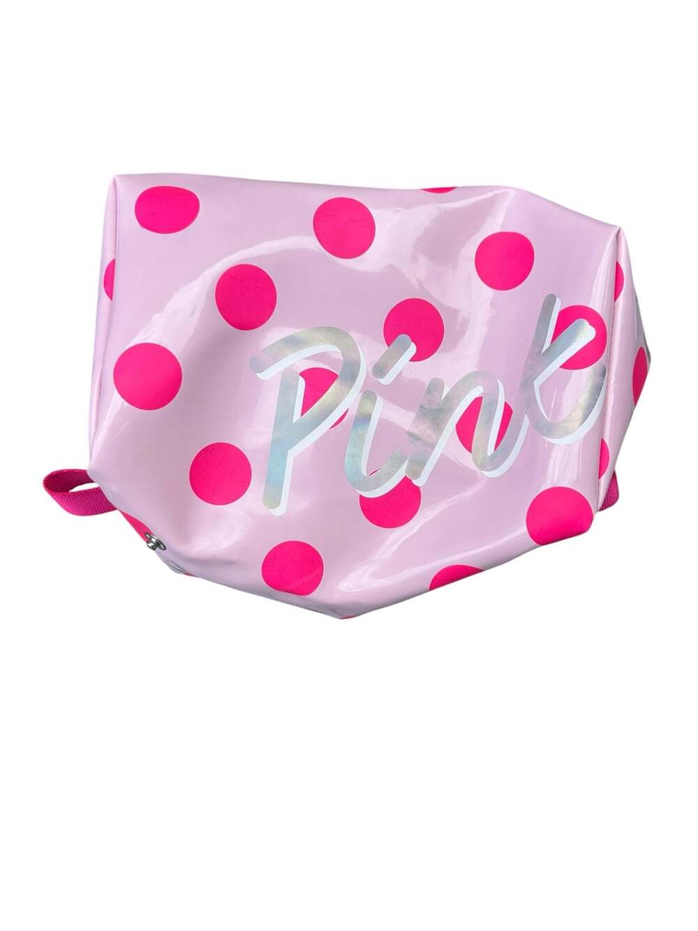 Victoria's Secret PINK Pink Colored Polka Dot Cosmetic Toiletry Makeup Bag X60